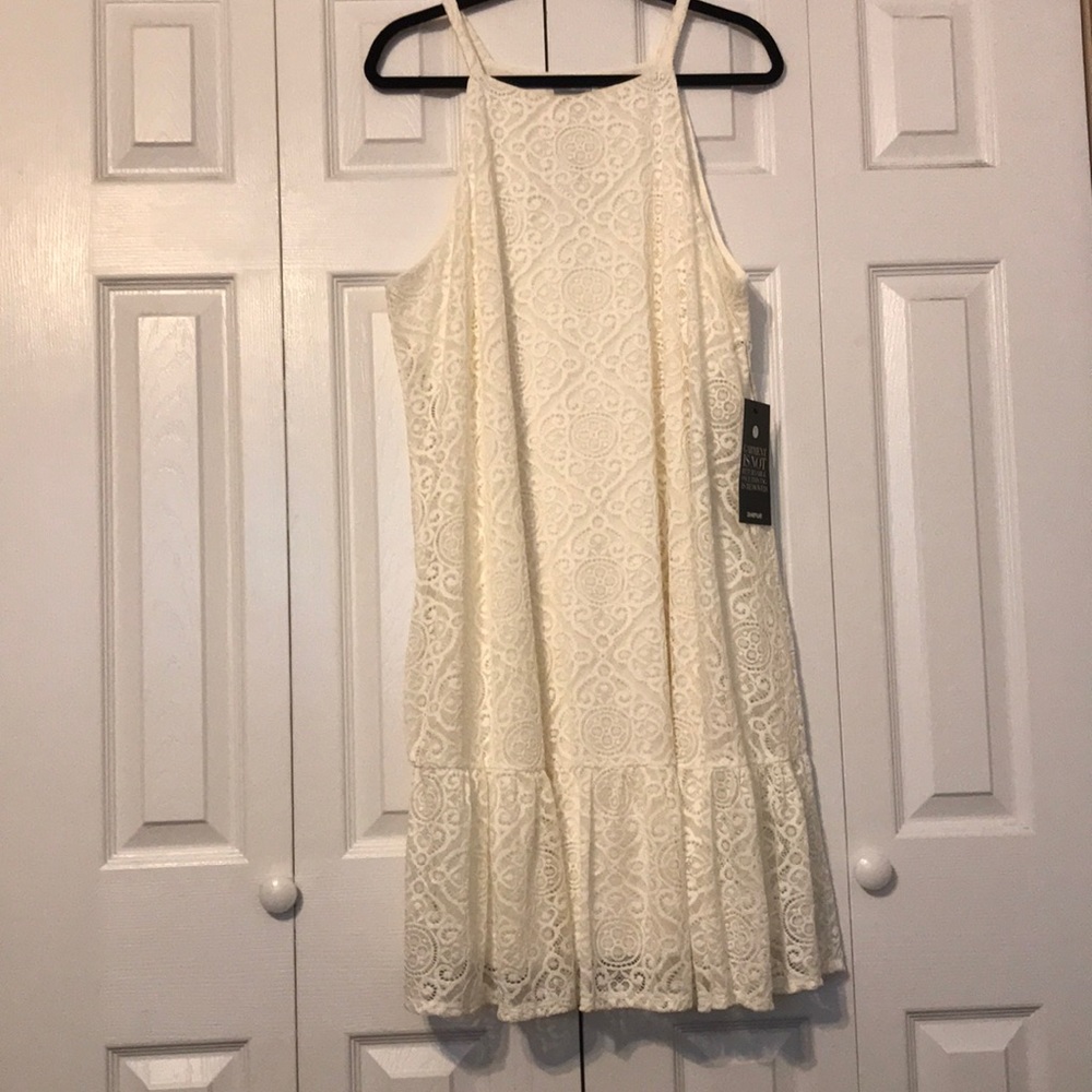 Gorgeous lace High Neck Ivory Dress